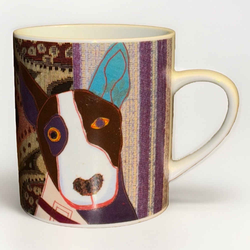 Magpie Bull Terrier Dog Coffee Mug EUC